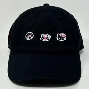 Hello Kitty Cafe Dad Hat Baseball Cap Las Vegas Sanrio 6 Panel Strapback Black